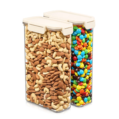 Sorbus Airtight Food Storage Container- Clear Stackable Pantry Canister with Secure Lid for Rice, Cereal, Flour, Pasta & Snacks, Kitchen Organization, Tall Narrow