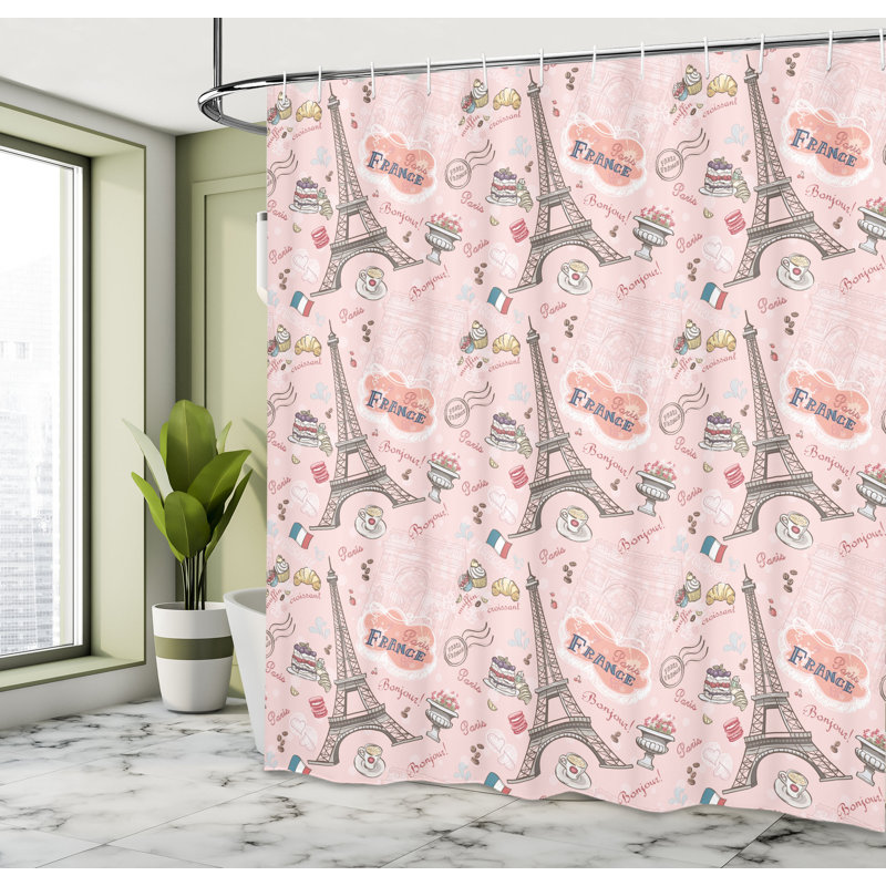 Shower Curtain with Hooks Included, 75"H x 69"W