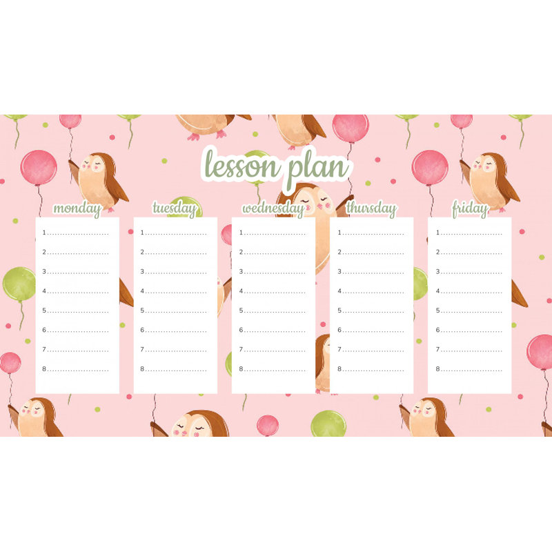 Magnetic Lesson Plan Owl with Balloons