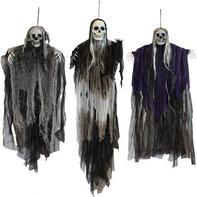 3pc/set Hanging Ghosts Skeleton Grim Reapers Halloween Outdoor Party Decoration