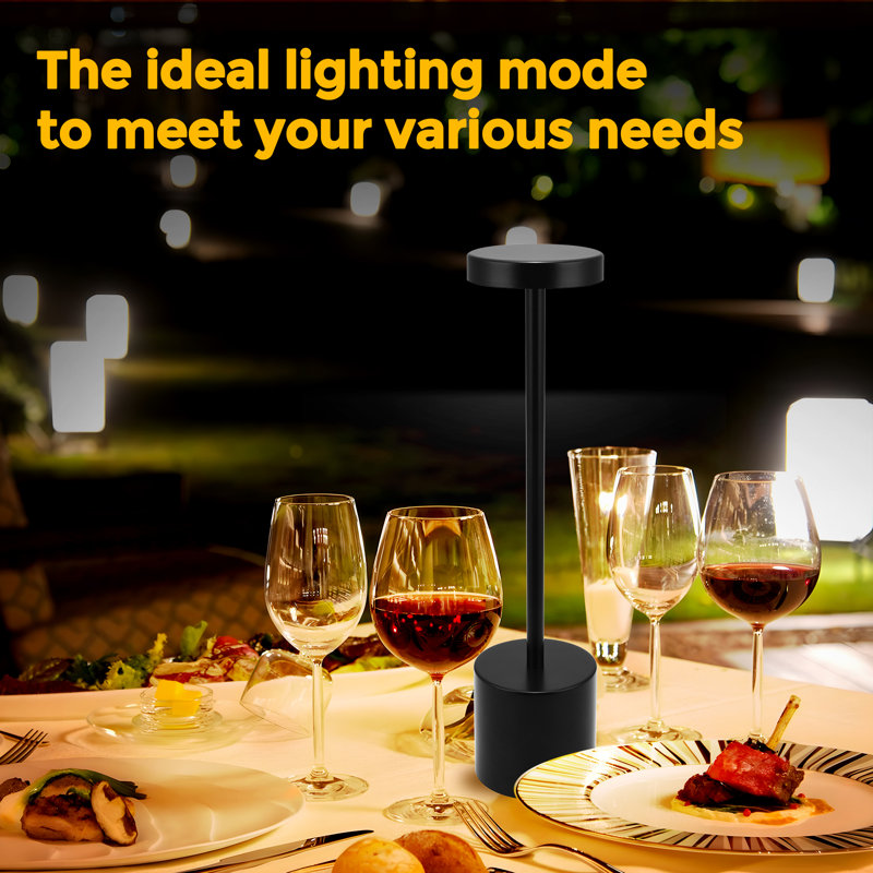 13.4'' Touch Dimmable Desk Lamp 2700K/4000K/5000K, Rechargable Lamps, Black