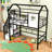 Twin Metal Loft Bed With Roof Design-1728595289