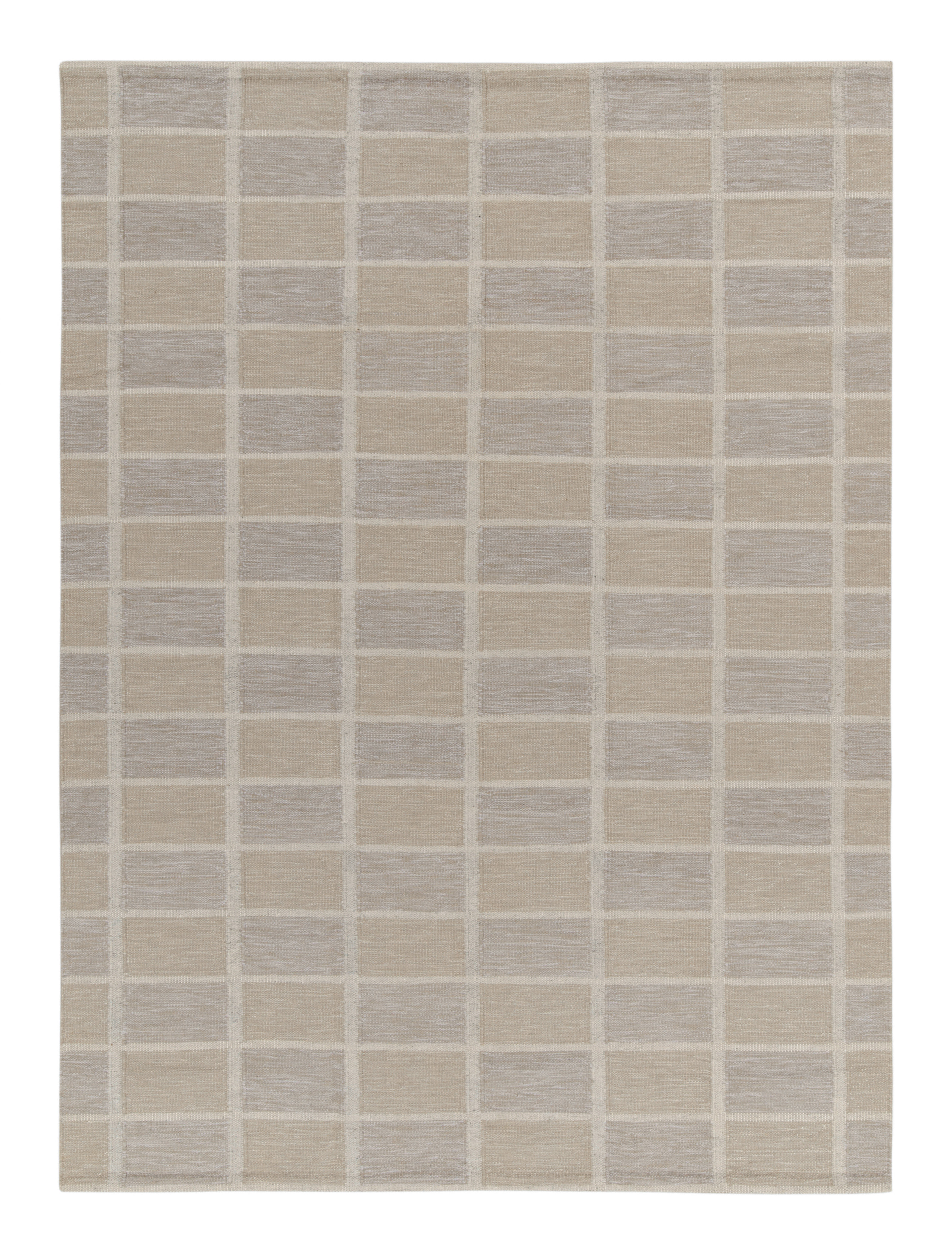 Scandinavia Rug Rug & Kilim’S Scandinavian Rug In Beige, Gray & White Geometric Pattern ...