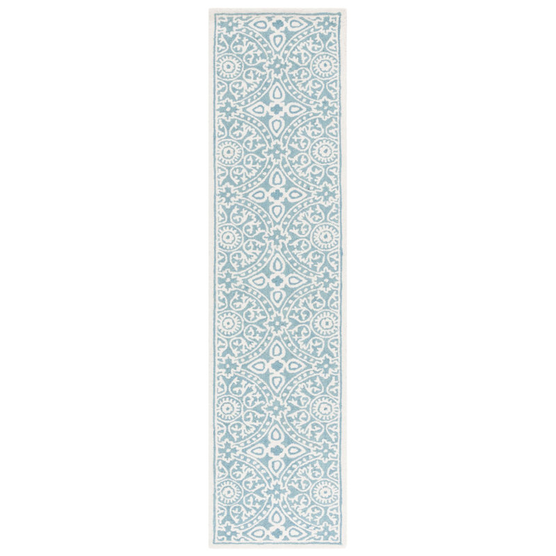 Tapis en laine touffeté à la main Statler, Tapis de couloir 2 pi 3 po x 9 pi