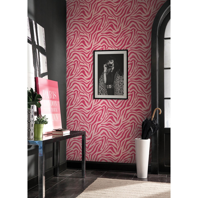 Papier peint adhésif RuZebra, Rose / rouge