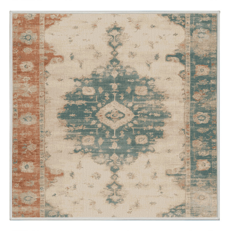 Tapis beige surteint lavable à la machine, Carré 4 pi