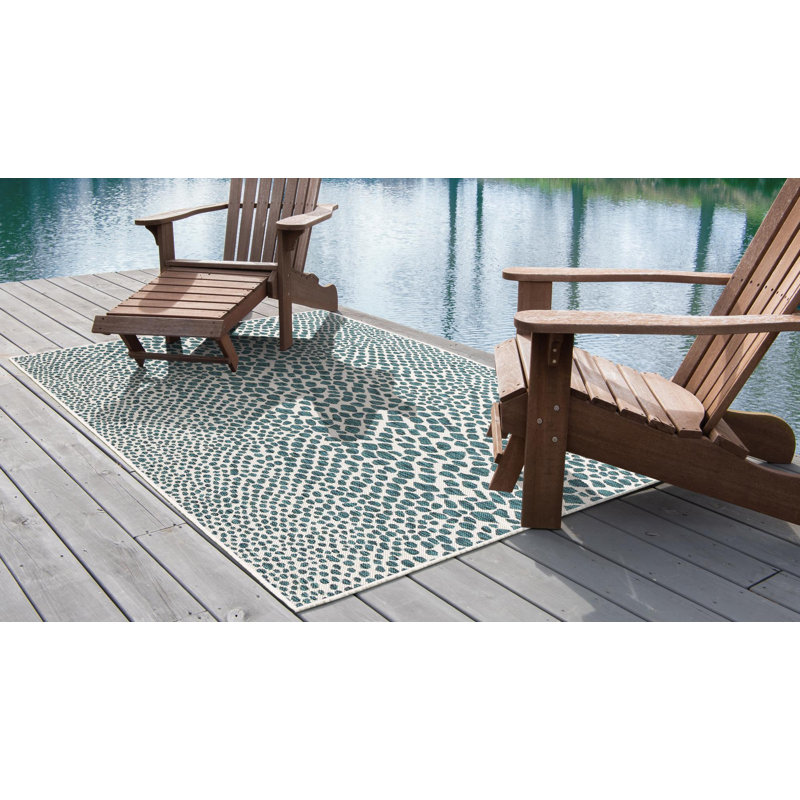 Jill Zarin Cape Town Indoor/Outdoor Rug, Rectangle 7'10" x 10', Teal