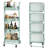 4 Tier Foldable Rolling Cart, Metal Utility Cart with Lockable Wheels, Folding Storage Trolley-114037336