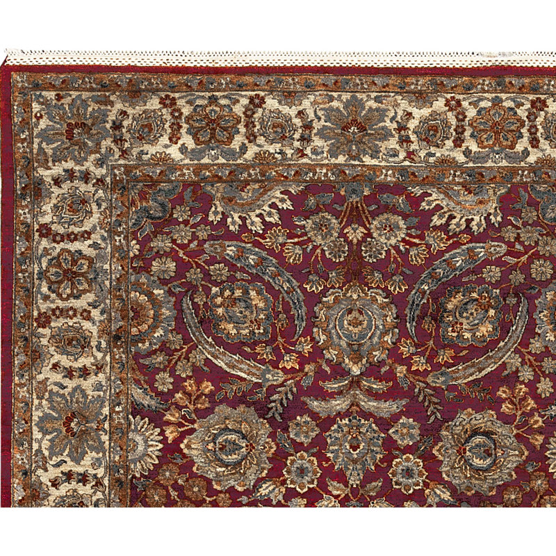 Tapis rouge noué à la main de haute qualité