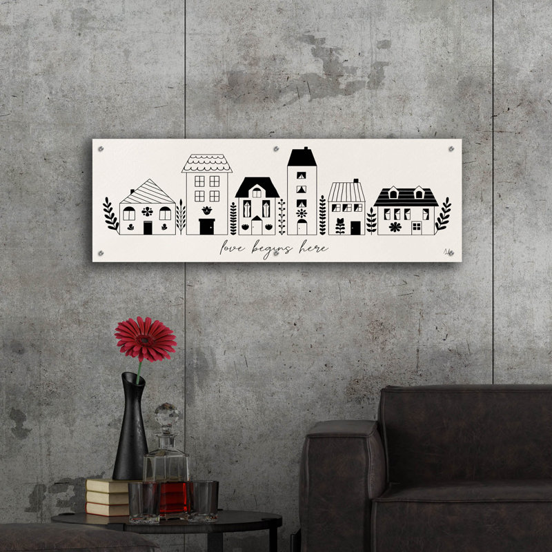 Art mural en verre Little Little 1 "par Sarah Adams, H 16 po x l 48 po