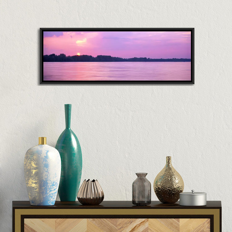 Reproduction de photo sur toile tendue, "panoramic sunset mississippi river memphis tn usa", H 16 po x l 48 po x P 1,5 po