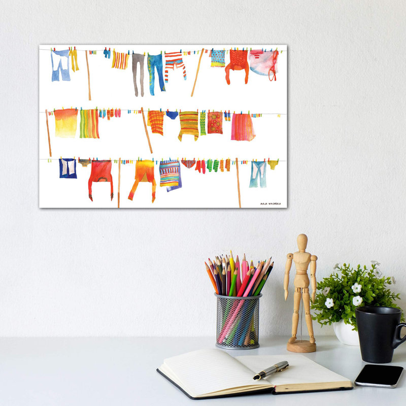 Laundry by Maja Wronska - Wrapped Canvas Print, 20.32 cm H x 30.48 cm W