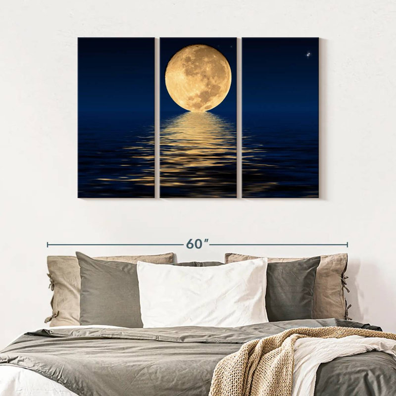 " Moon Light " 3 - Pieces, 32" H x 50" W x 1.25" D