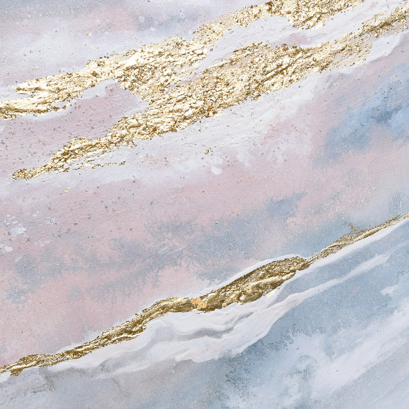 Heavens 2 Metallic Abstract Triptych Canvas Wall Art