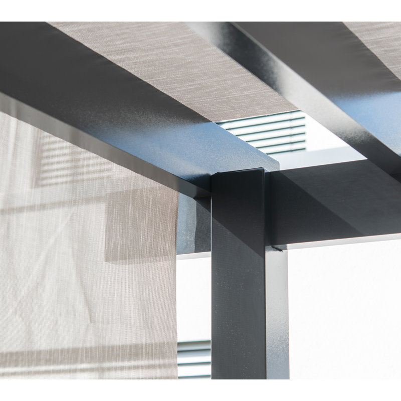 Gray Aluminum 10 ft x 10 ft Pergola with Adjustable Canopy