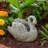 Jina Large Planter With Swan Sculpted Details, Gray Terracotta-109660891