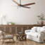 Ventilateur de plafond intelligent intérieur / extérieur Elira de 52 pouces, ensemble d'éclairage à DEL à intensité variable et télécommande, fonctionne avec l'assistant Google, Amazon Alexa et les raccourcis Siri.-1683624112-1683624120-1683624126