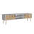 Huna TV Stand, Dual-Tone With Hinged Drawers And Open Shelves