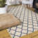 Arabesque Ogee Trellis Beige/Navy Indoor/Outdoor Rug