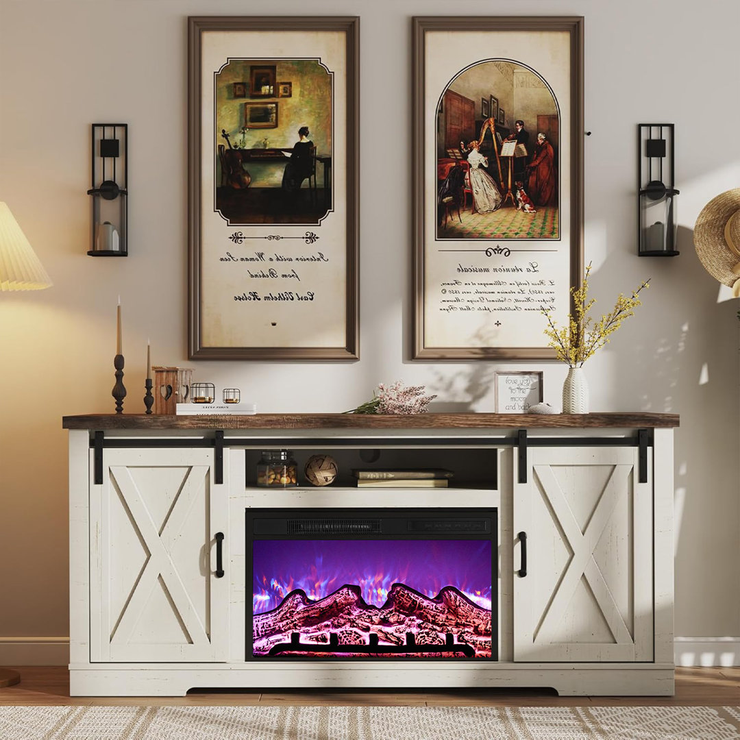 Chiara TV Stand for TVs up to 75" with Fireplace Included Laurel Foundry Modern Farmhouse® 