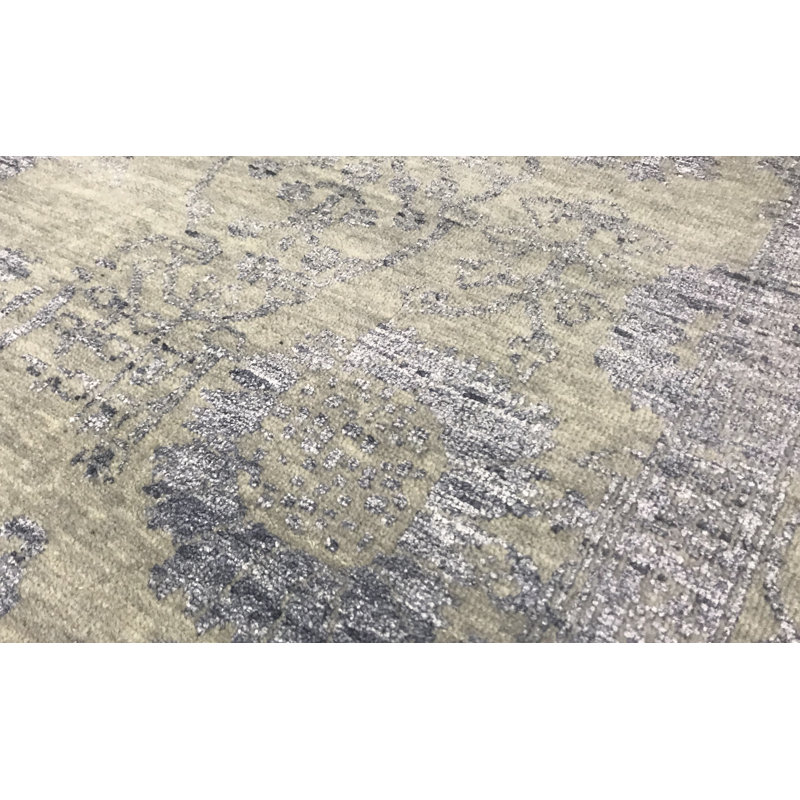 Tapis beige noué à la main de haute qualité