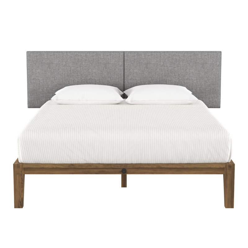 Panelist Modern Padded Headboard - Set of Wall Mounted Panels, Mouse Grey Microvelvet, King (22.5"H x 38"W, Set of 2)