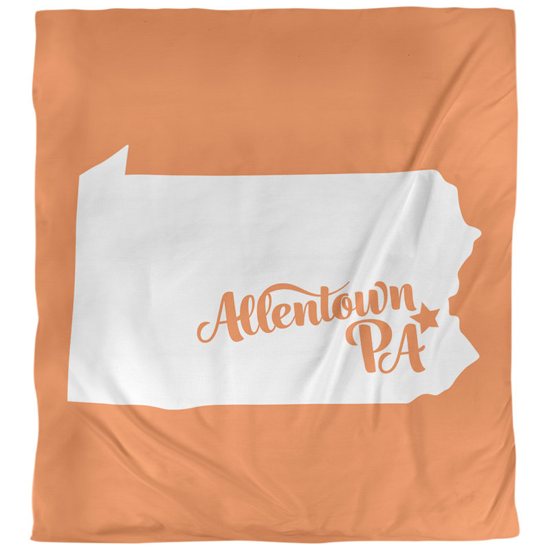 Housse de couette réversible Allentown Pennsylvania, Housse de couette pour grand lit, Orange, Microfibre