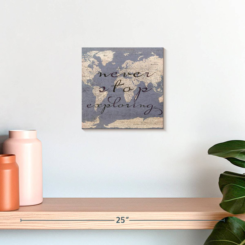 Tergel Never Stop Exploring World Map, 10" H x 10" W