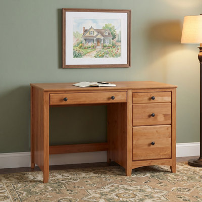 Bureau en bois massif à 4 tiroirs Malani