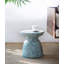 Petit tabouret de jardin avec table d'appoint ronde bleue D 15 x 16 po Capiz