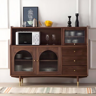 Brass Handle High Foot Buffet Table