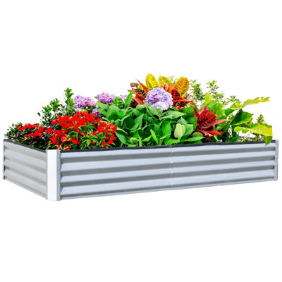 6X3x1ft Galvanized Raised Garden Bed