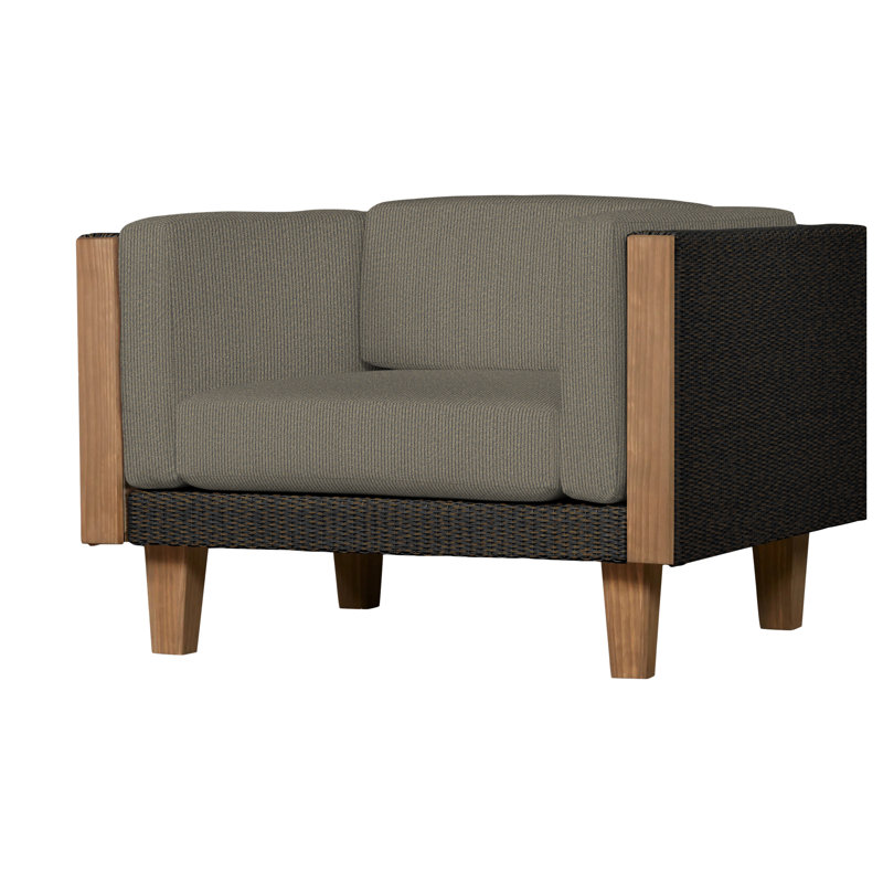 Catalina Outdoor Teak Lounge Chair, Mink, Rollo Linen