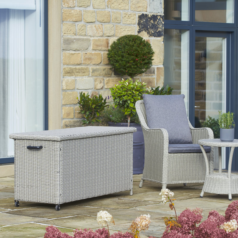Rattan Storage Box, Stone Grey, 64cm H x 137cm W x 54cm D