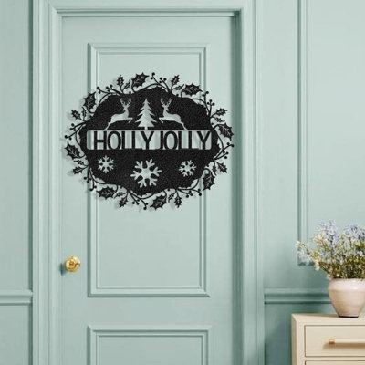 Merry Christmas Metal Outdoor  Wall Decor, Custom Name Split Letter Sign, Unique Gift Personalize Wall Accent