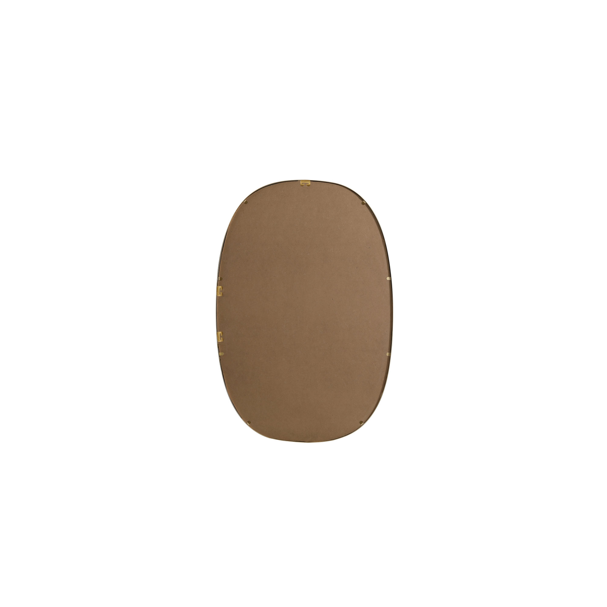 Sabine Metal Curved Oval Wall Mirror, 40" x 27", Brass