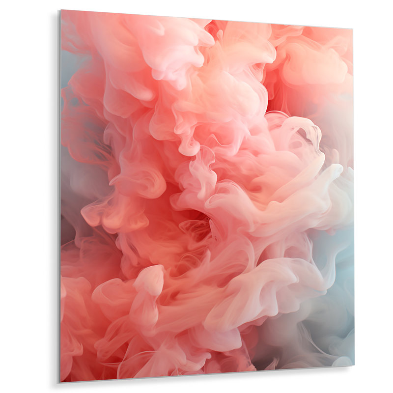 Rose polaire radiance fumée I - impression abstraite d'art mural en métal, H 32 po x l 24 po x P 1 po