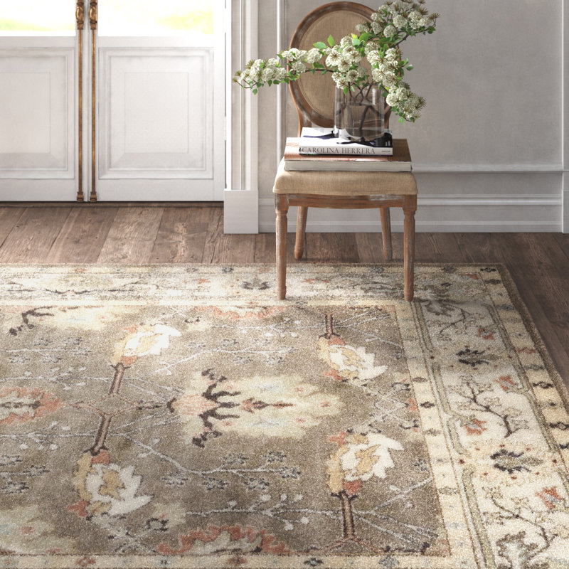 Atena Oriental Gray Area Rug, Rectangle 3'9" x 5'9"