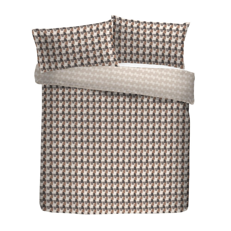 Cotton Geometric Duvet Cover Set with Pillowcases Included, Double Duvet Cover + 2 Standard Pillowcases
