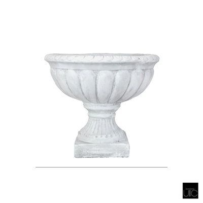 Urne de jardin cannelée classique Zale avec base piédestal