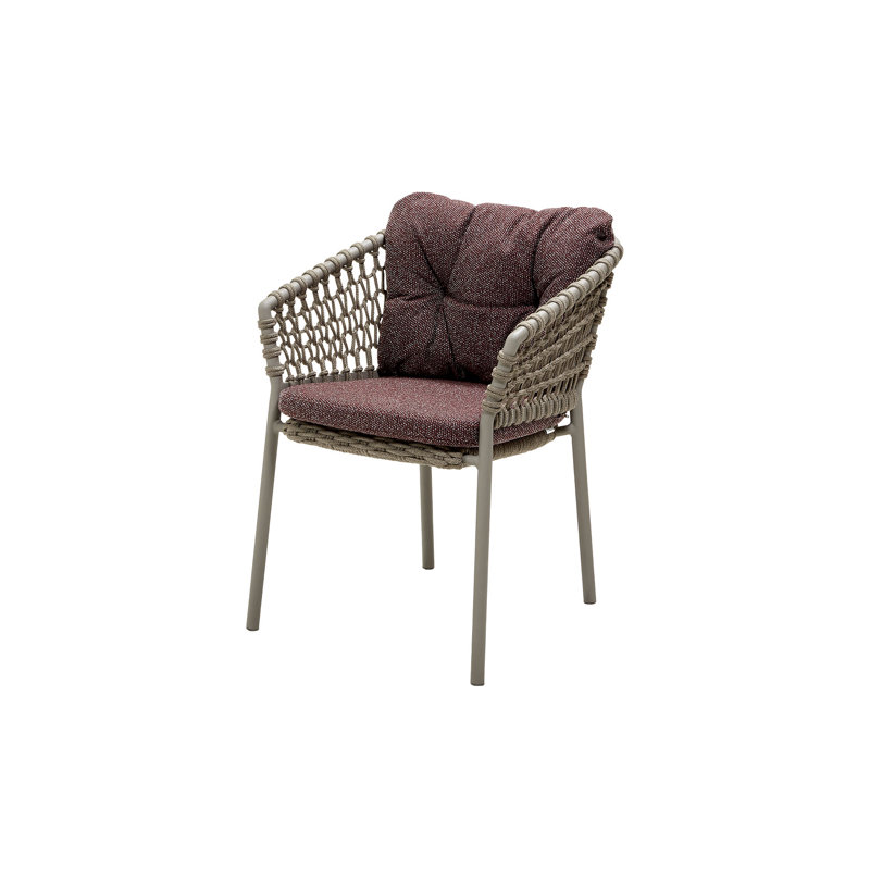 Ocean Wicker Patio Dining Armchair with Cushion