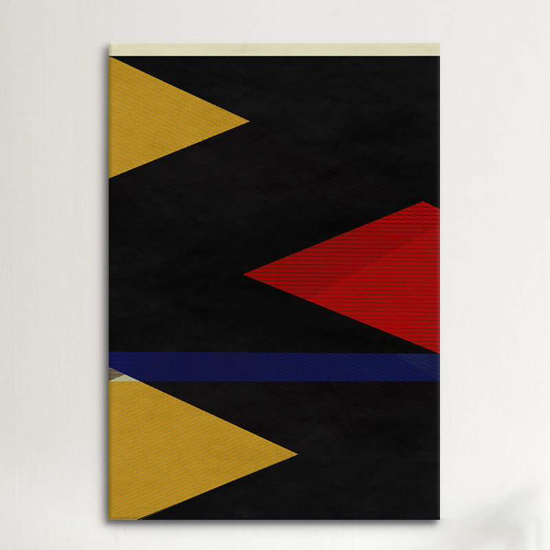 Albree Modern Marker Graphic Art on Canvas, 26" H x 18" W x 1.5" D, No Mat, Black Framed Canvas