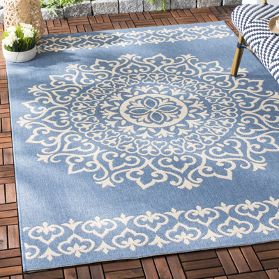 Situ Damask Hand Hooked Indoor / Outdoor Area Rug