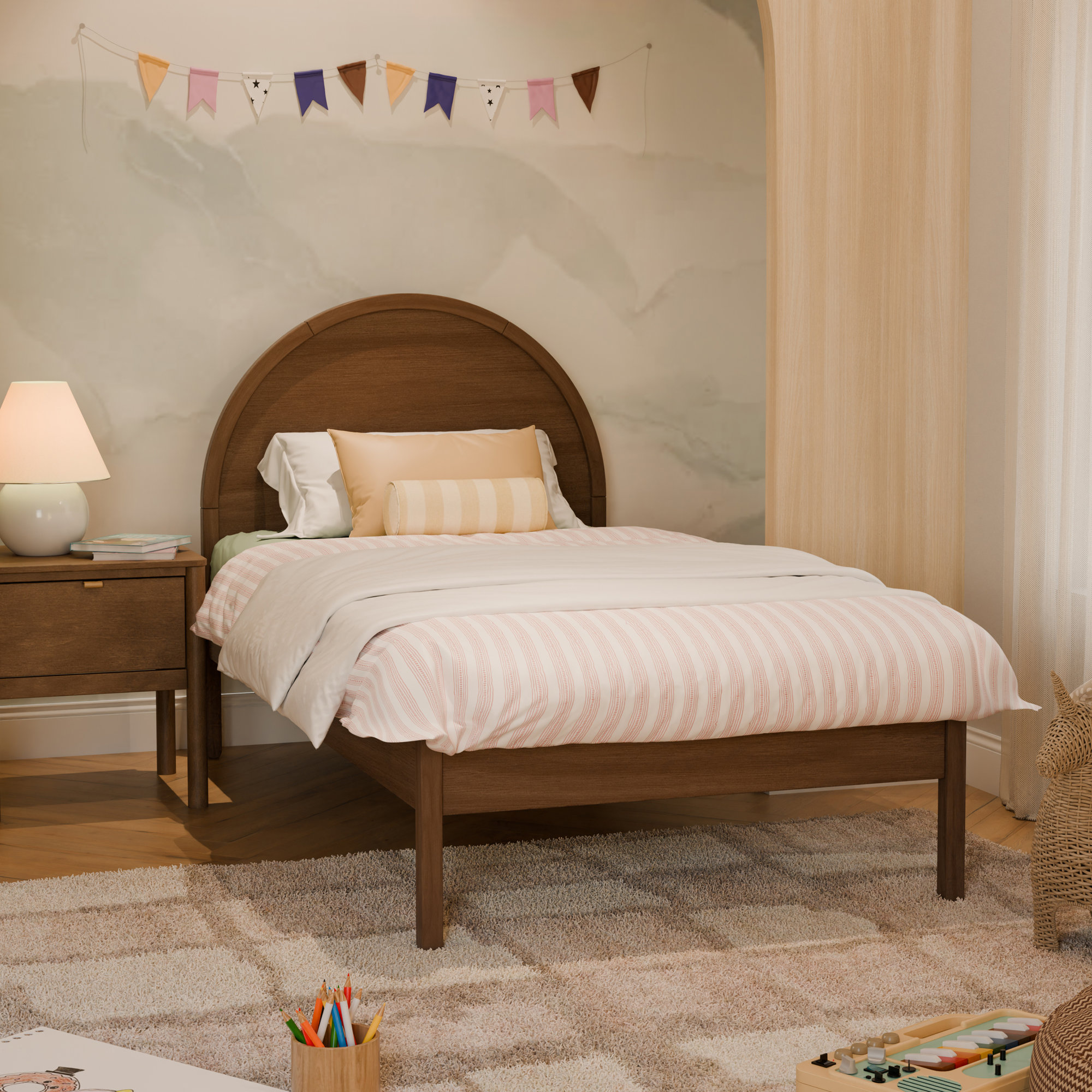 Bondi Bed, Natural Walnut, Twin
