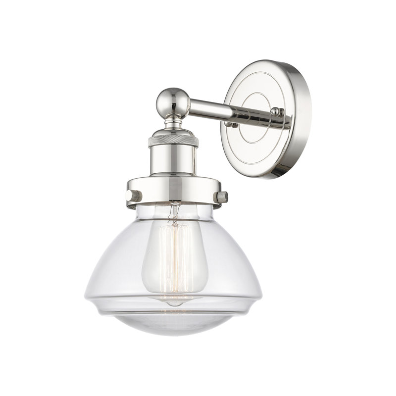 Almarosa Steel Armed Sconce, Clear, Polished Nickel