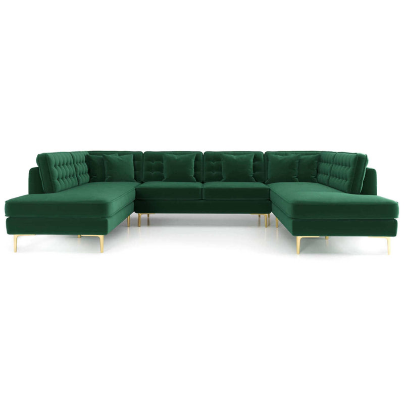 Canapé modulaire en U en velours Higuera