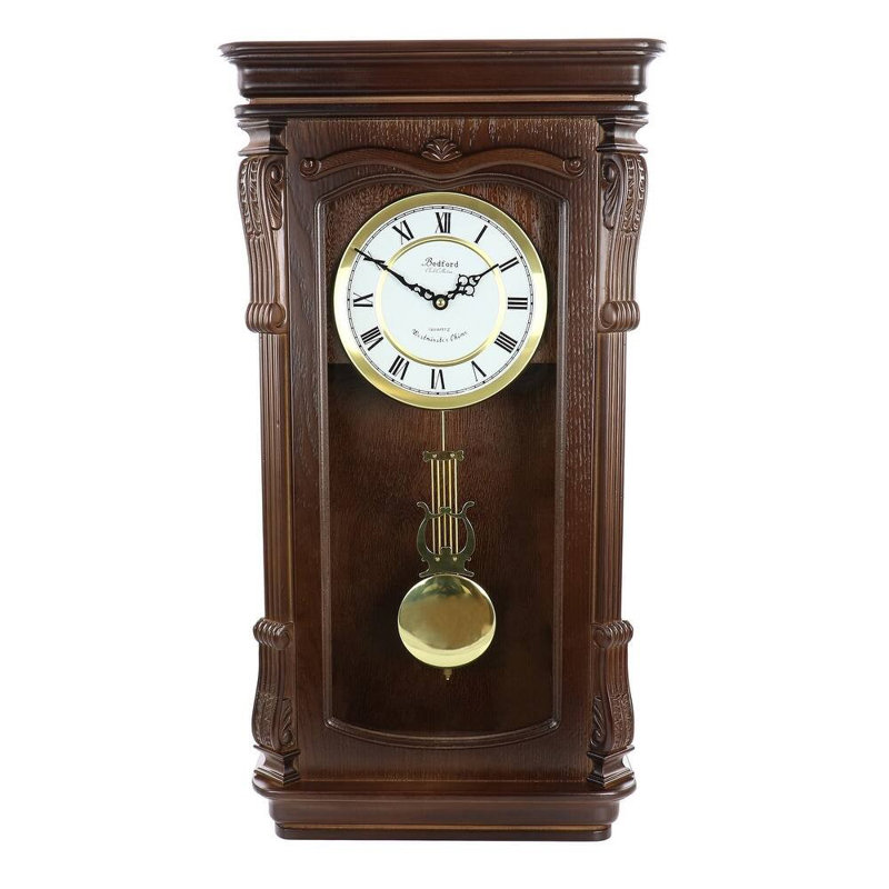 Horloge murale à pendule châtaignier Bedford