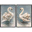 Élégant duo de cygnes avec fond bleu doux, reproduction d'art sur toile encadrée pour chambre principale, 2 pièces-128129216-128129215