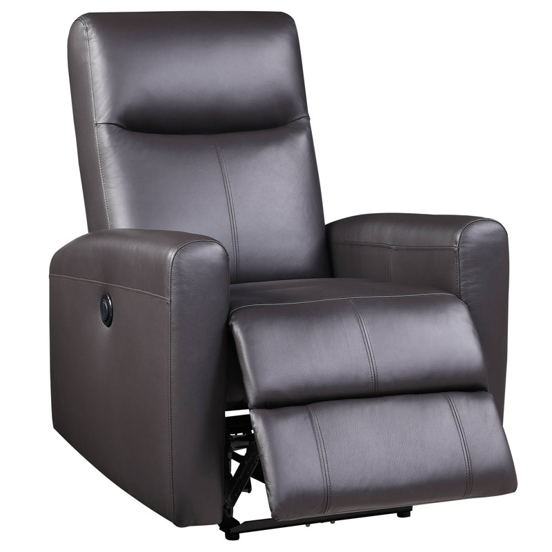 Fauteuil inclinable électrique brun avec accoudoirs carrés