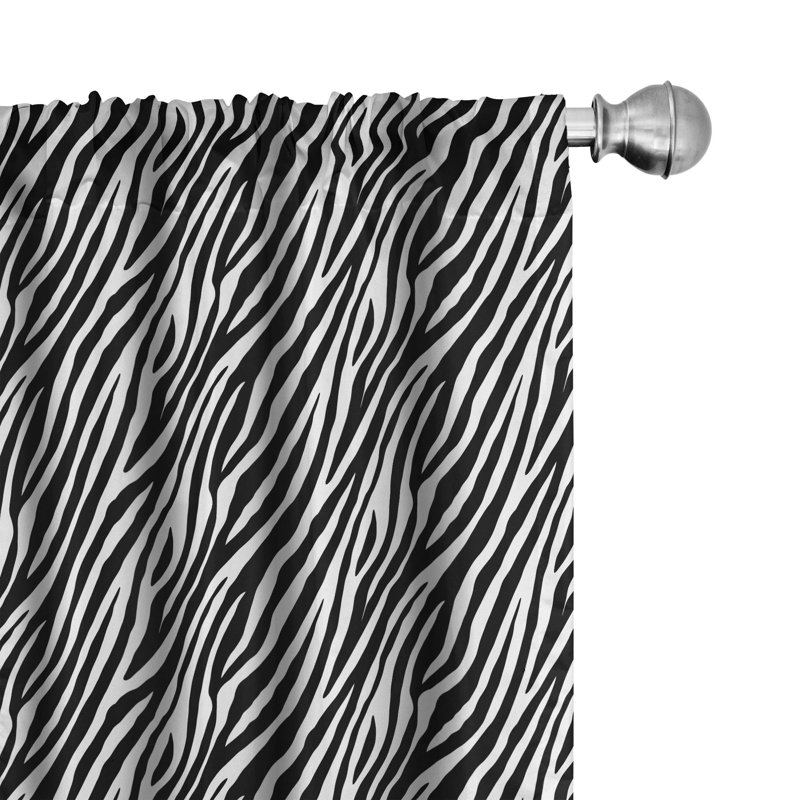 Animal Print Semi-Sheer Rod Pocket Curtain Panels, 28" x 63"